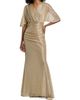 Talbot Runhof Women's Metallic Voile Capelet Mermaid Gown - 2
