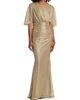 Talbot Runhof Women's Metallic Voile Capelet Mermaid Gown - 3