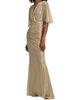 Talbot Runhof Women's Metallic Voile Capelet Mermaid Gown - 4