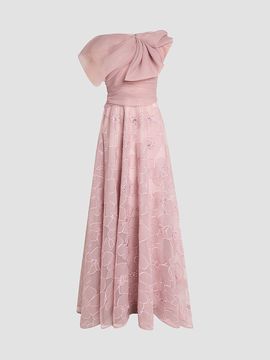 Talbot Runhof Women's Organza Floral Lace Gown