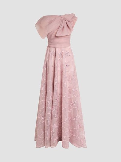 Talbot Runhof Women's Organza Floral Lace Gown
