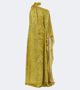 Taller Marmo Taller Marmo Atlas Disco sequined one-shoulder gown