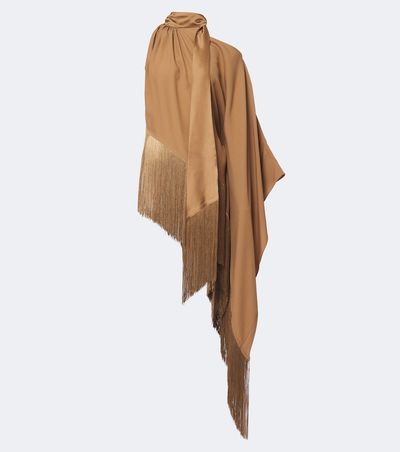 Taller Marmo Taller Marmo Atlas fringed scarf-detail crêpe cady blouse