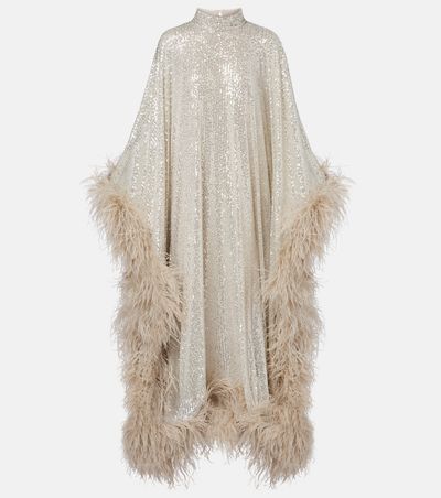 Taller Marmo Taller Marmo Casta Diva Disco feather-trimmed gown