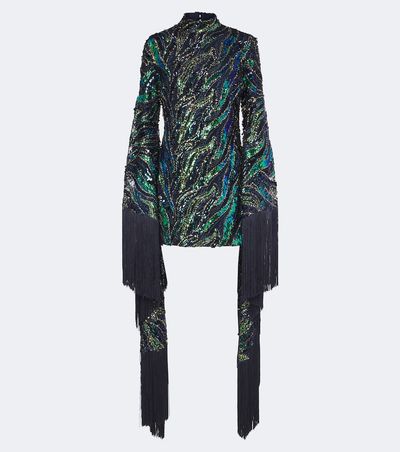 Taller Marmo Taller Marmo Disco Dragon sequined tulle minidress
