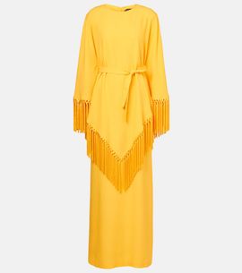 Taller Marmo Taller Marmo Fringed crêpe cady kaftan