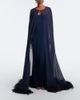 Taller Marmo Taller Marmo Grace caped silk creponne gown - 2