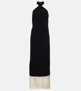 Taller Marmo Taller Marmo Nina fringed crêpe cady midi dress