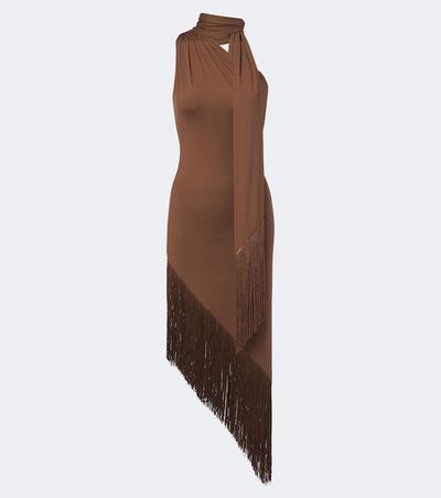 Taller Marmo Taller Marmo Siwa fringed scarf-detail midi dress