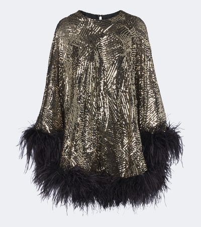 Taller Marmo Taller Marmo Vegas Disco feather-trimmed minidress