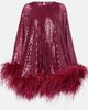 Taller Marmo Taller Marmo Vegas sequined feather-trimmed chiffon kaftan - 1