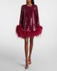 Taller Marmo Taller Marmo Vegas sequined feather-trimmed chiffon kaftan - 2