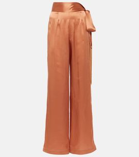 Taller Marmo Taller Marmo Verdi silk satin wide-leg pants