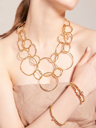 TANI by MINETANI Kate Double Pear Bezel Bangle