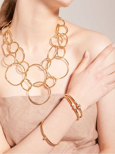 TANI by MINETANI Kate Emerald Bezel Bangle