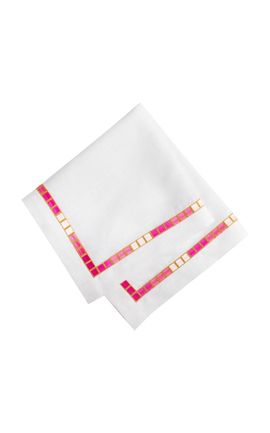 Tania Bulhoes Tania Bulhoes Mosaico Linen Napkin Pink