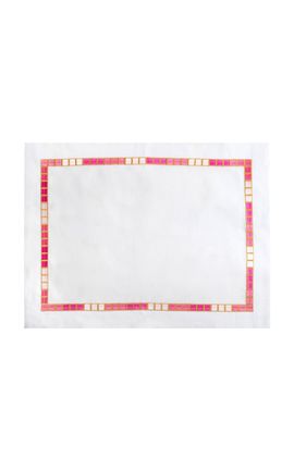 Tania Bulhoes Tania Bulhoes Mosaico Linen Placemat Pink