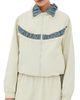 Tanner Fletcher Tanner Fletcher Kennedy Ruched Stripe Track Jacket Ivory/Blue - 1