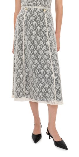 Tanner Fletcher Tanner Fletcher Wilma Lace Layer Midi Skirt Ivory/Black