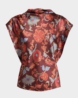Tanya Taylor Adrien Floral Satin Top