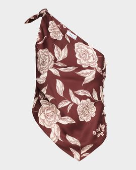 Tanya Taylor Brigid Floral Satin Tie-Shoulder Top