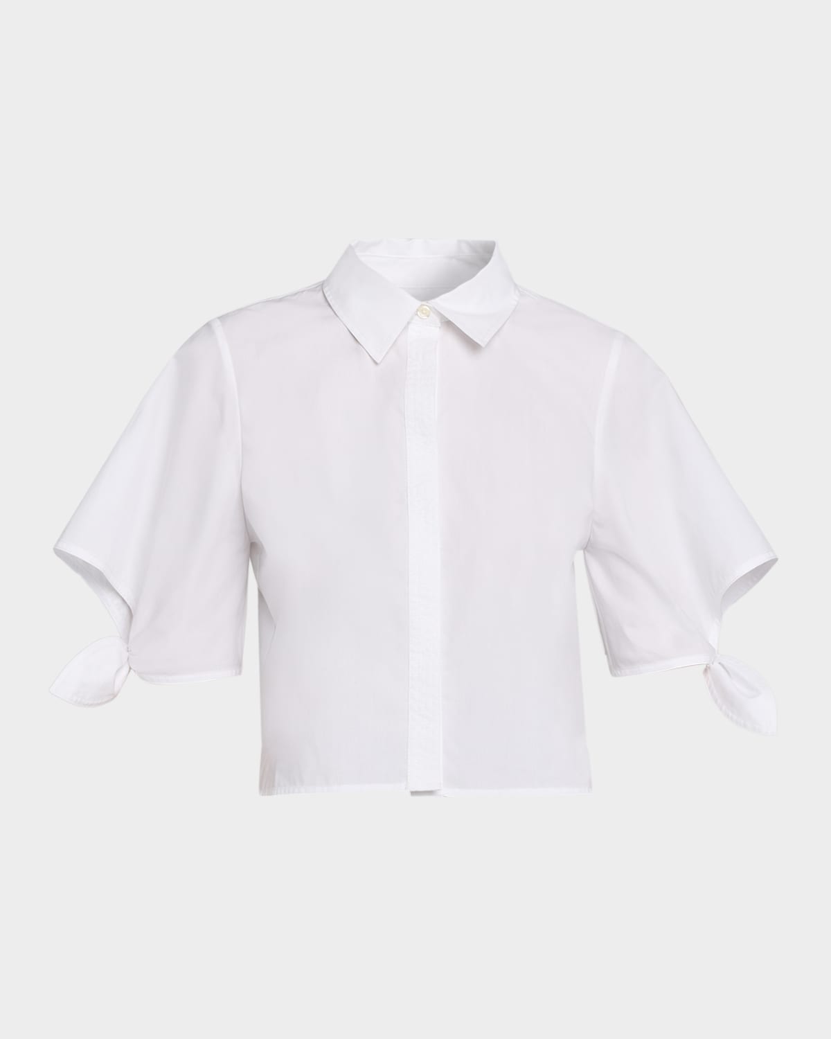 Tanya Taylor Corinna Cropped Tie-Cuff Cotton Top