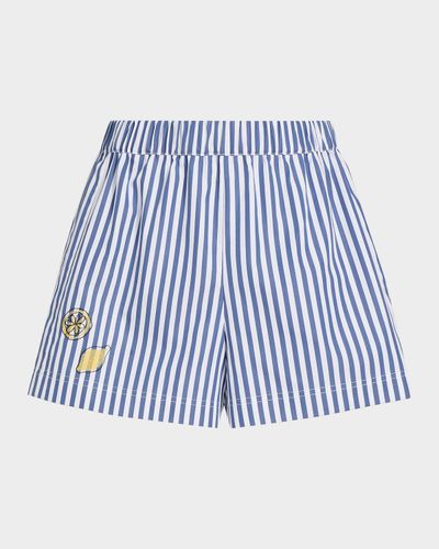 Tanya Taylor Fallon Striped Cotton Shorts