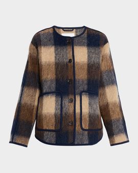 Tanya Taylor Janet Plaid Barn Jacket