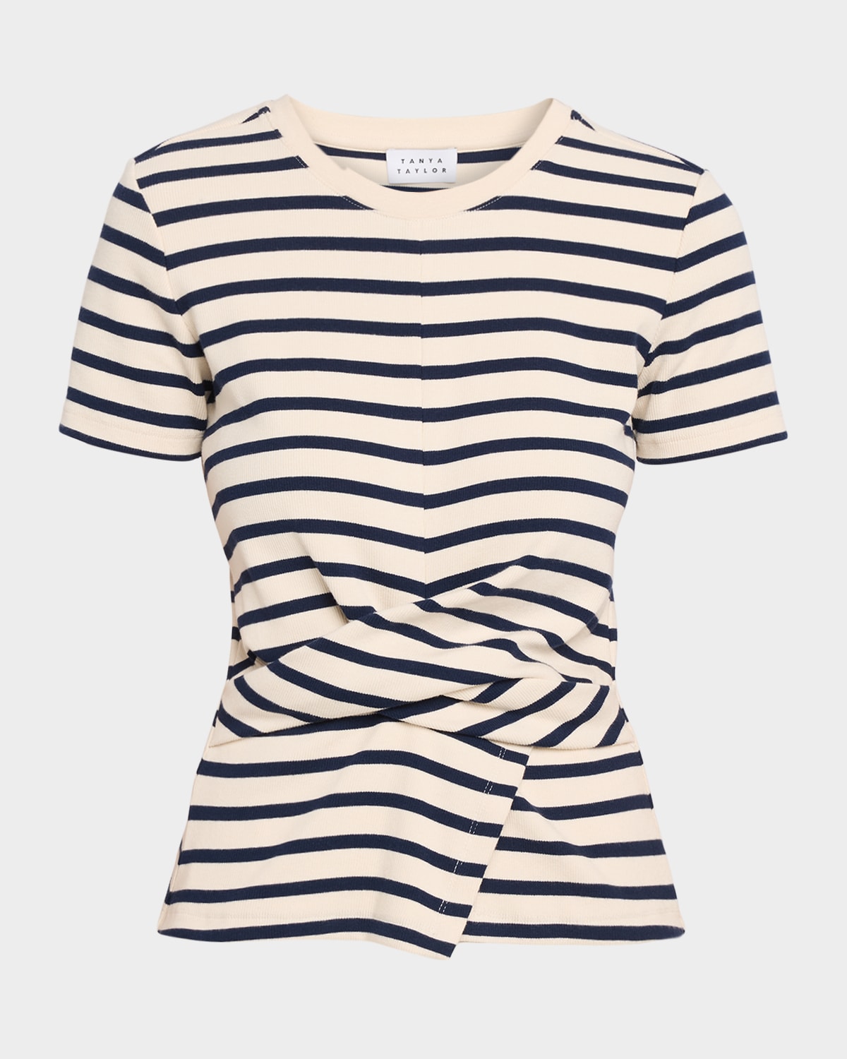 Tanya Taylor Kelsey Striped Twist-Detail Top