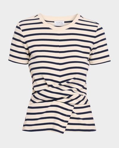 Tanya Taylor Kelsey Striped Twist-Detail Top