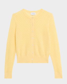 Tanya Taylor Lisa Pointelle-Knit Cardigan