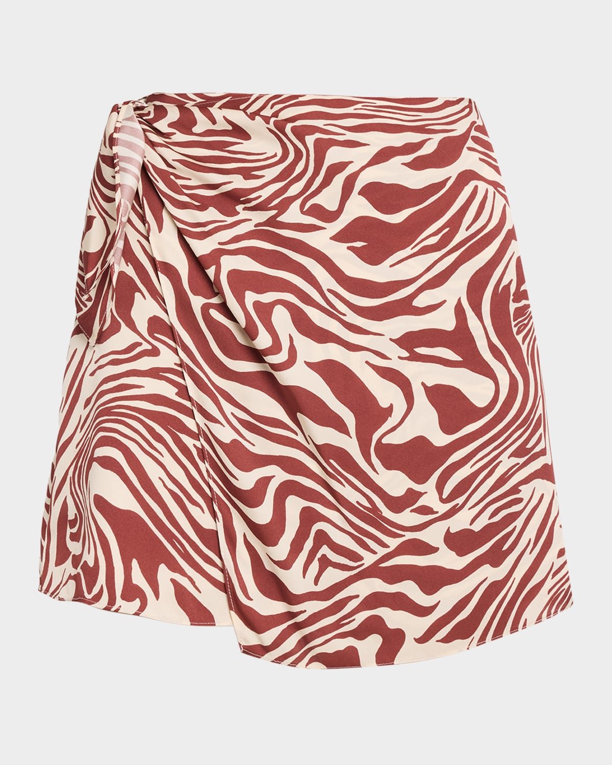 Tanya Taylor Lydia Draped Silk Mini Skirt