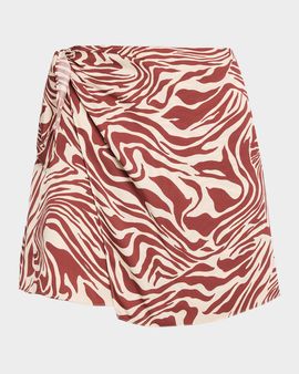 Tanya Taylor Lydia Draped Silk Mini Skirt