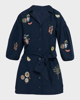 Tanya Taylor Sadie Embroidered Shirtdress