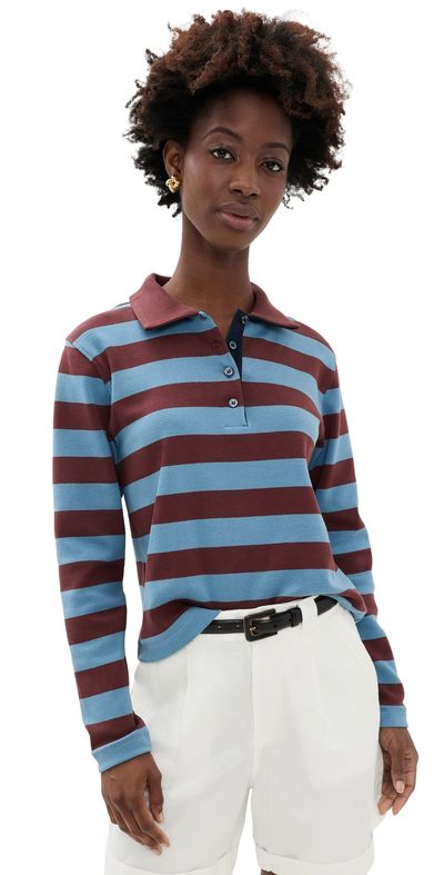 Tanya Taylor Tanya Taylor Barrett Top Shadow Blue/Deep Redwood