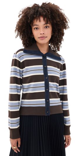 Tanya Taylor Tanya Taylor Bronwyn Jacket Dark Fig/Winter Sky/Cream Multi