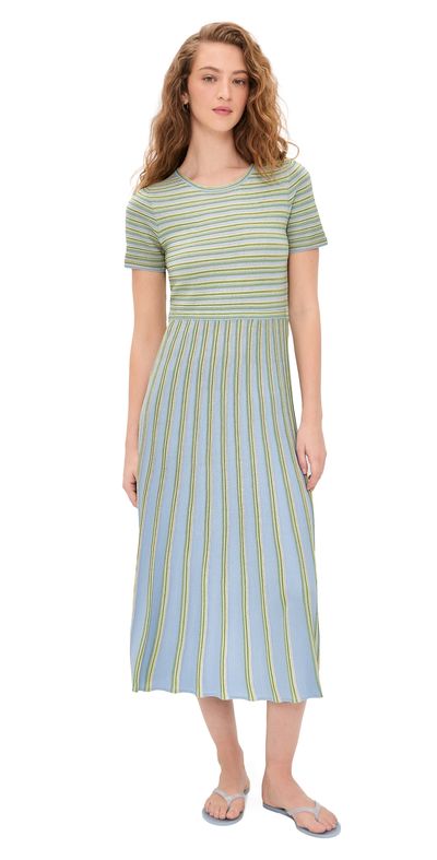 Tanya Taylor Tanya Taylor Emilia Knit Dress Powder Blue Multi