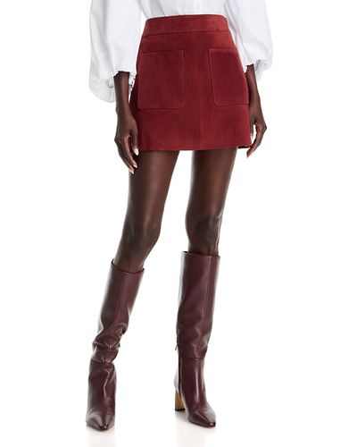 Tanya Taylor Tanya Taylor Fran Red Leather Mini Skirt