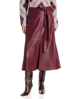 Tanya Taylor Tanya Taylor Hudley Faux Leather Midi Skirt