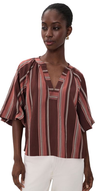 Tanya Taylor Tanya Taylor Marine Top Deep Redwood Multi