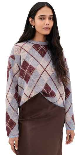 Tanya Taylor Tanya Taylor Sybil Sweater Winter Sky/Mahogany/Cream