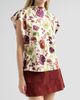 Tanya Taylor Women's Adrien Floral Satin Flutter-Sleeve Top - 4