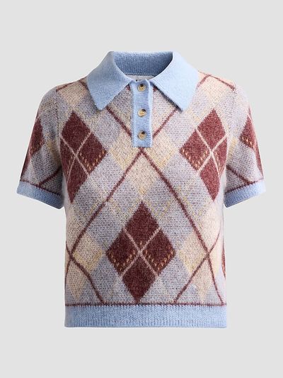 Tanya Taylor Women's Camilla Argyle Wool-Blend Sweater