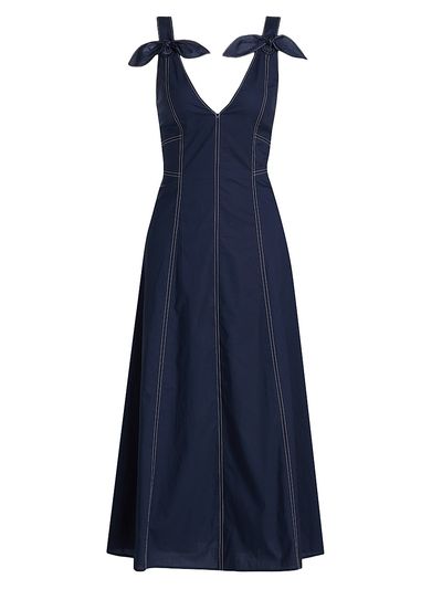 Tanya Taylor Women's Caprice Cotton Denim A-Line Midi-Dress