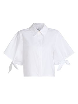 Tanya Taylor Women's Corinna Point Collar Cotton Top