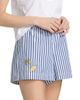Tanya Taylor Women's Fallon Striped Cotton Shorts - 4
