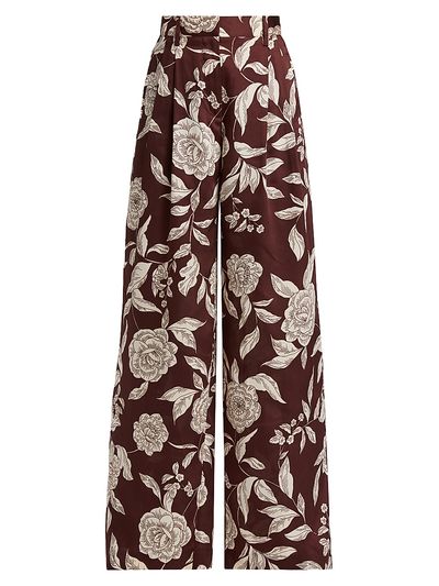 Tanya Taylor Women's Jodi Floral Twill Wide-Leg Pants