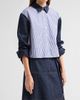 Tanya Taylor Women's Largaux Denim & Striped Shirting Top - 4