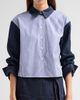 Tanya Taylor Women's Largaux Denim & Striped Shirting Top - 5