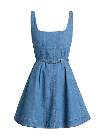 Tanya Taylor Women's Paige Belted Denim Minidress